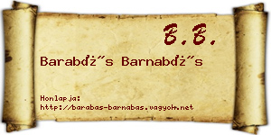 Barabás Barnabás névjegykártya