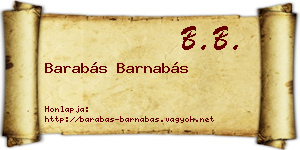 Barabás Barnabás névjegykártya