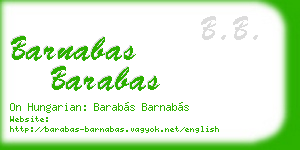 barnabas barabas business card